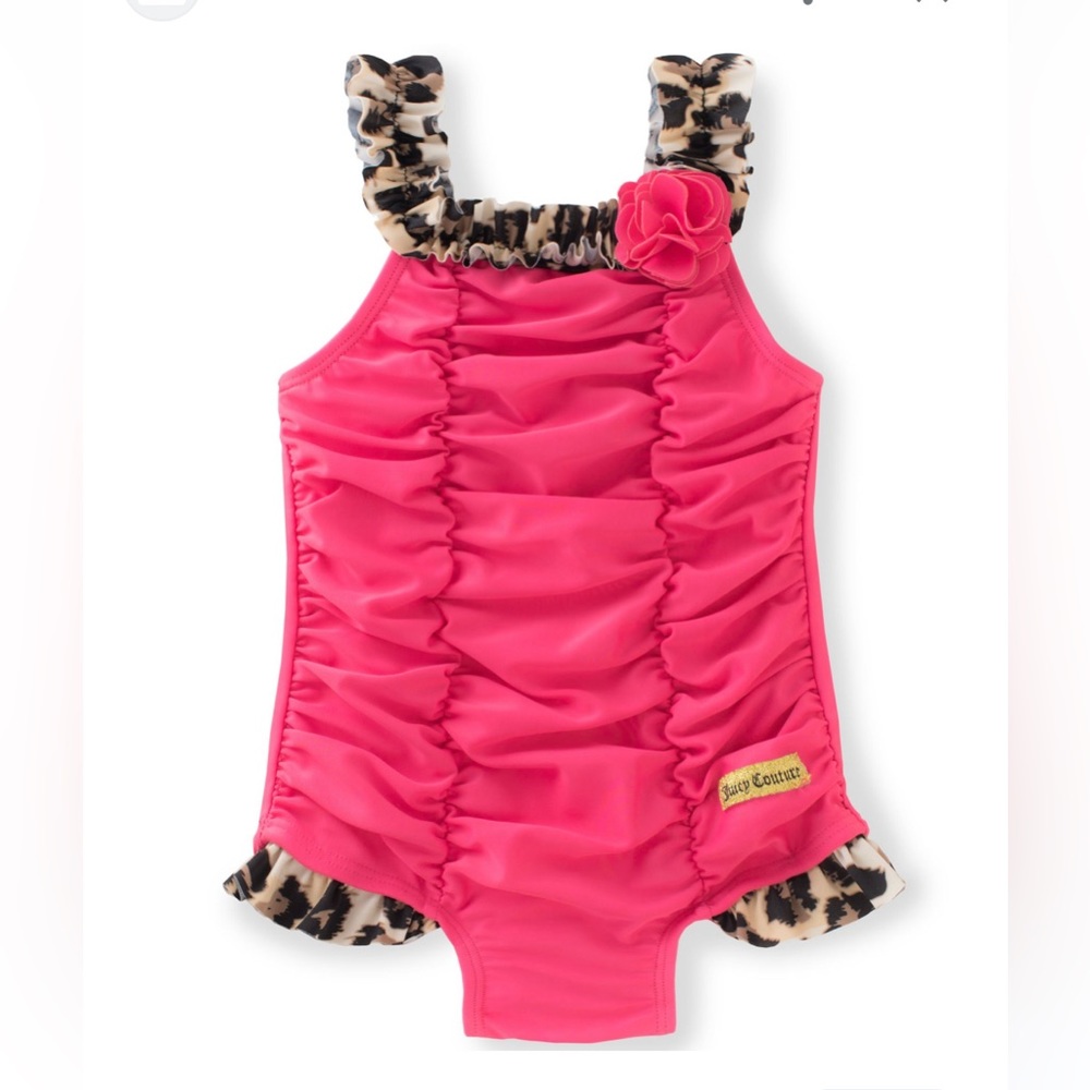 Juicy Couture leopard trim swimsuit, size 4T